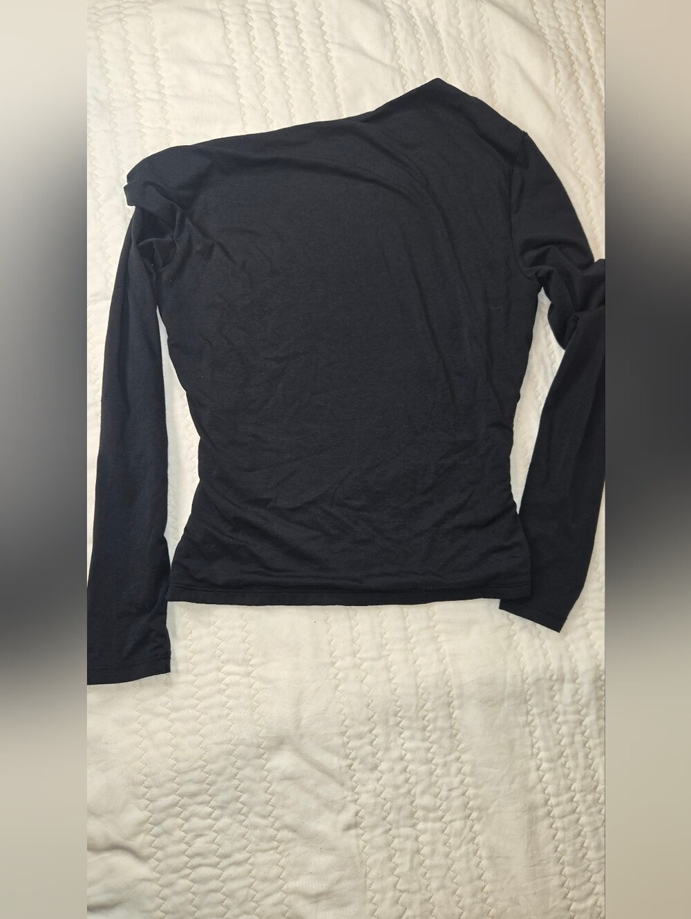 Abercrombie & Fitch Black Draped Boatneck Long Sleeve Top - Picture 2 of 6
